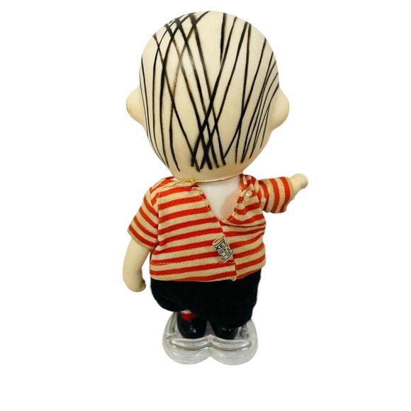 Vintage Linus Van Pelt Figure In Striped Shirt & Black Pants - Picture 2 of 5